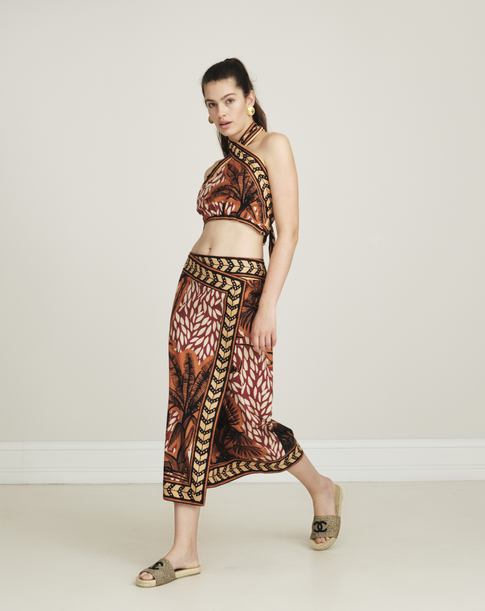 Johanna Ortis - Yoruba Printed Poplin Crop Top & Skirt Suit